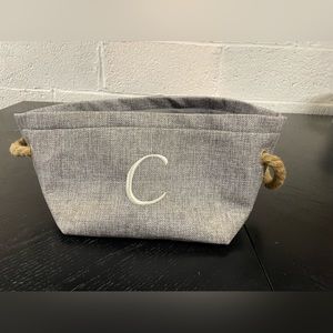 Monogrammed letter C cloth basket. Used